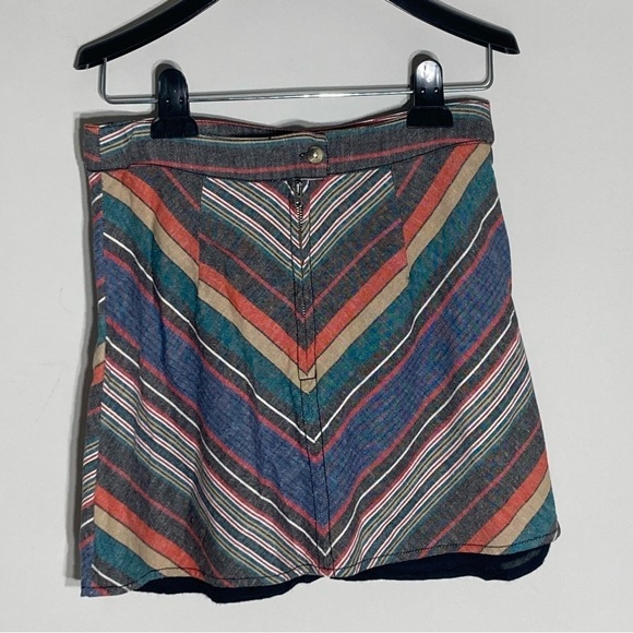 FREE PEOPLE | Yours Truly Multicolor Chevron Striped Mini Skirt - Picture 4 of 16